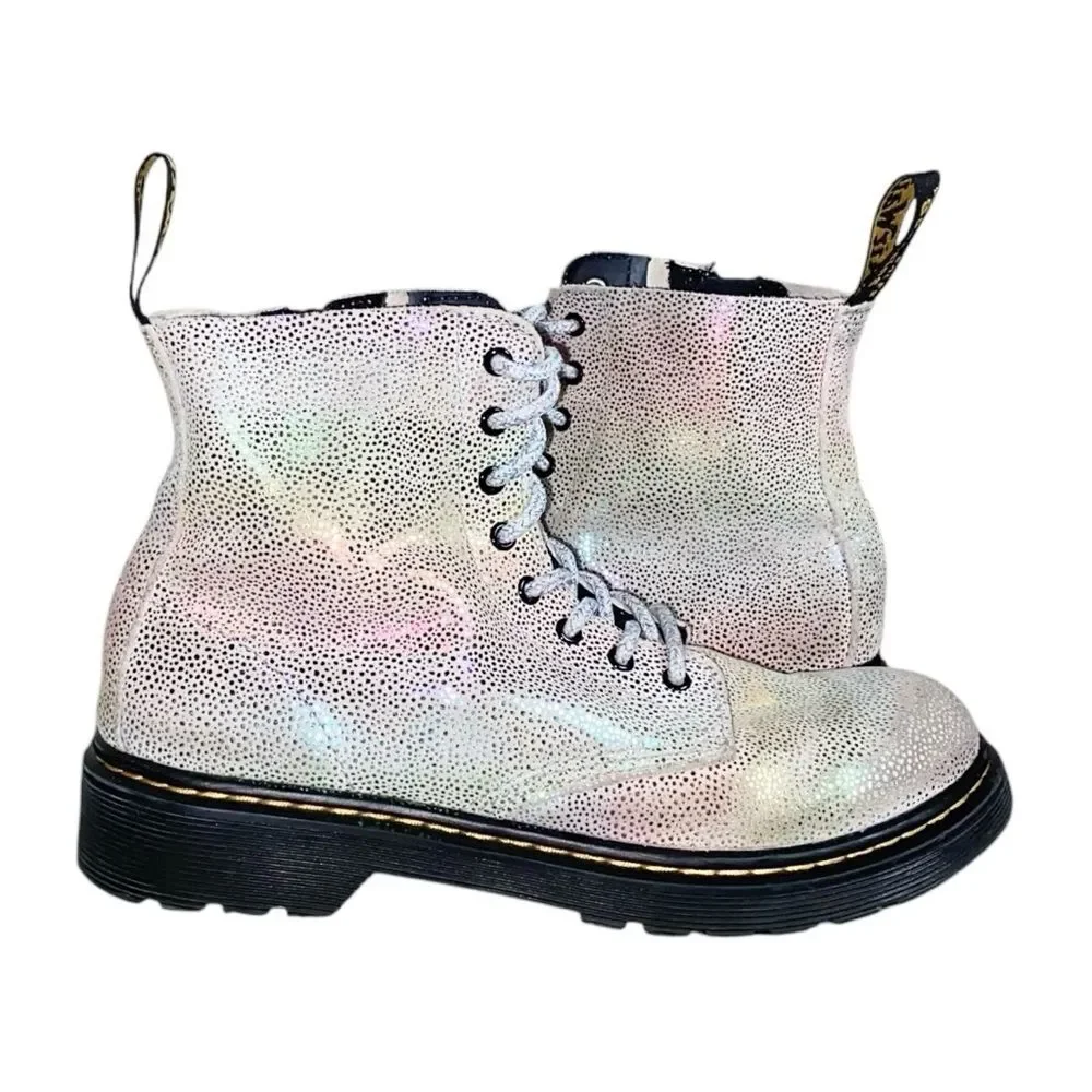 Dr. Martens 1460 PASCAL J Iridescent Kidray Suede Foil Leather Combat Boots